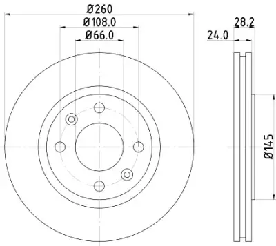 Disco de freno HELLA 8DD 355 105-031 Mayoreo